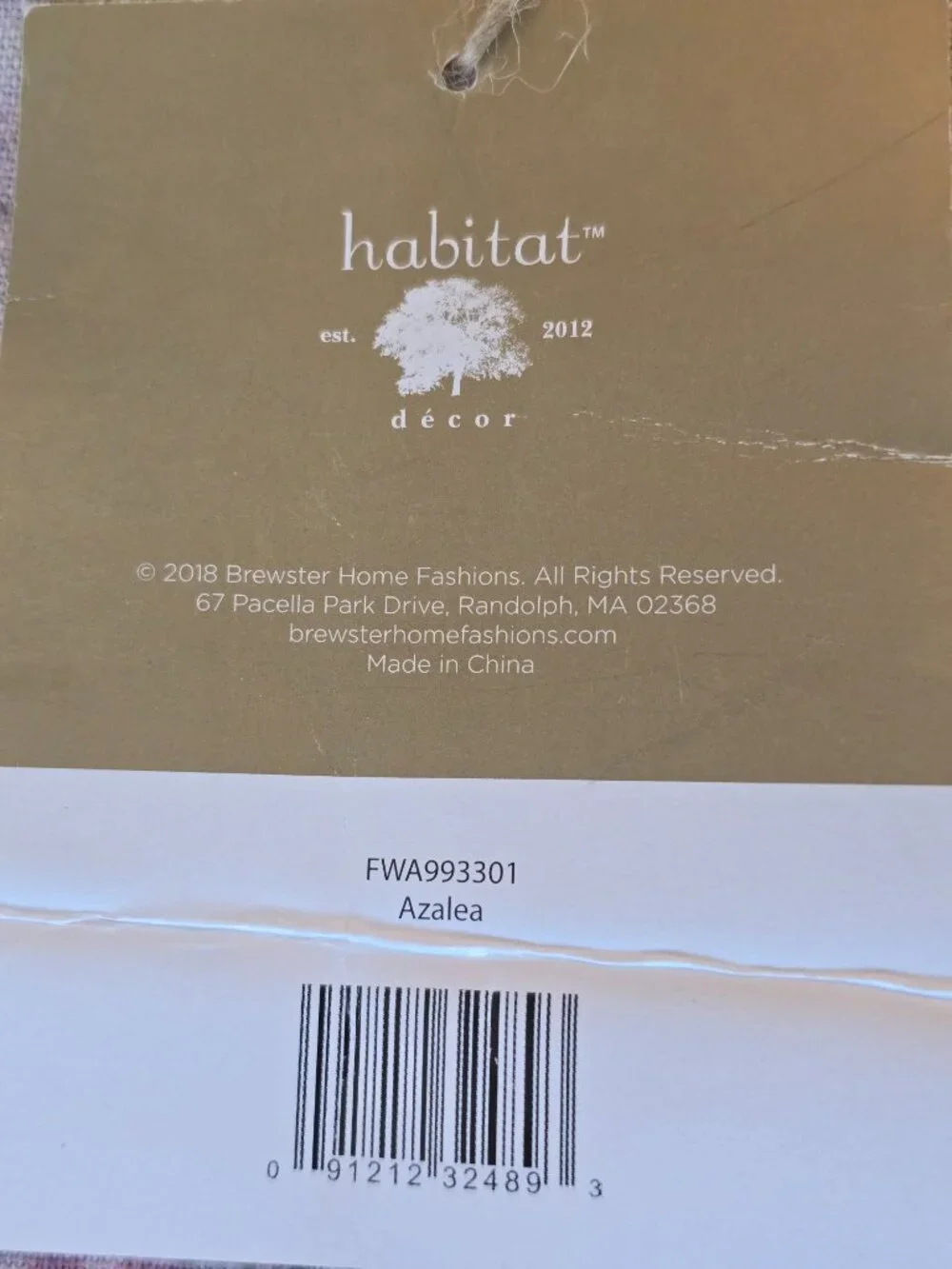 NWT Habitat Decor Azalea Linen Tapestry Wall Hanging Scroll Botanical Art